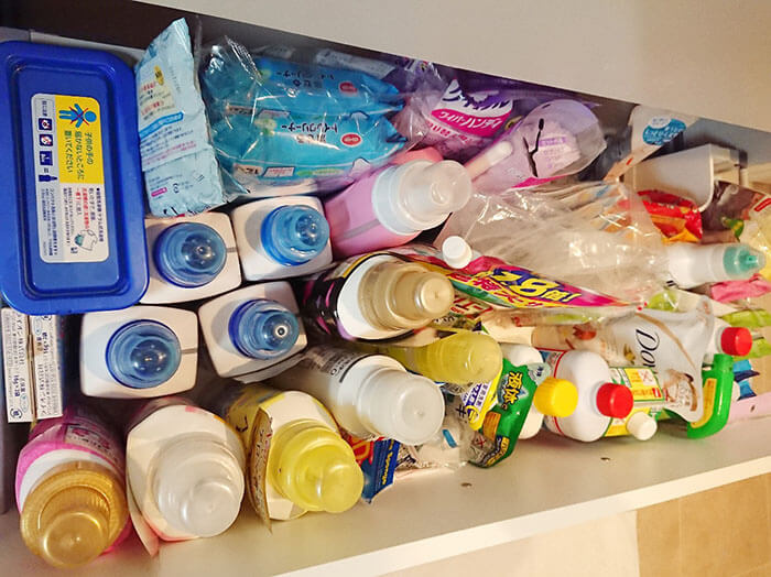 洗面台下の収納のビフォー写真（下段）