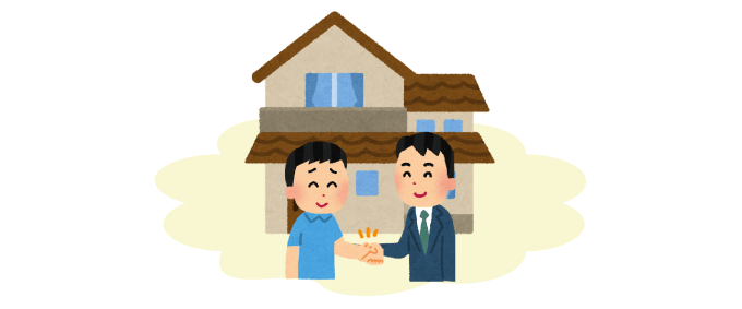 担当者と施主が握手している画像