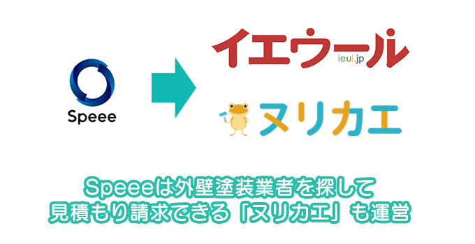 Speeeは外壁塗装業者を探して見積もり請求できる「ヌリカエ」も運営