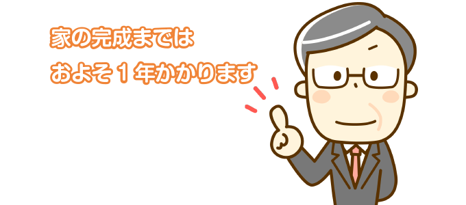 家の完成までは、およそ1年かかります
