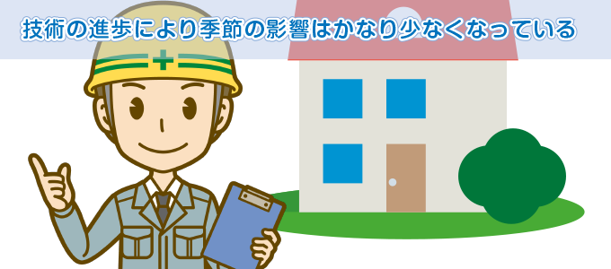 技術の進歩により、季節の影響がかなり少なくなっている