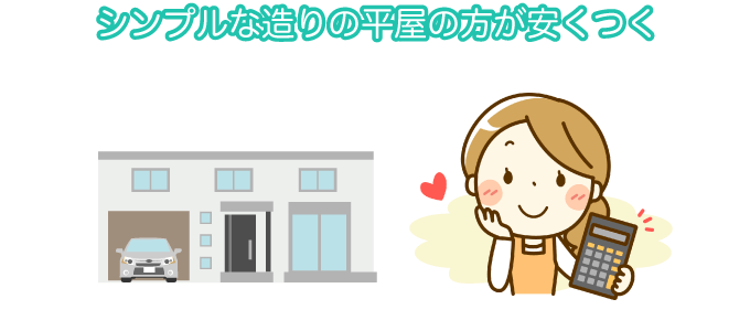 シンプルな造りの平屋の方が安くつく