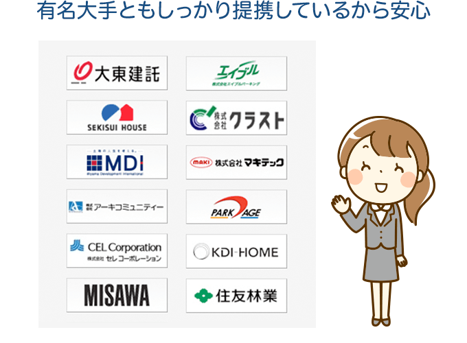 リビンマッチは有名大手ともしっかり提携しているから安心