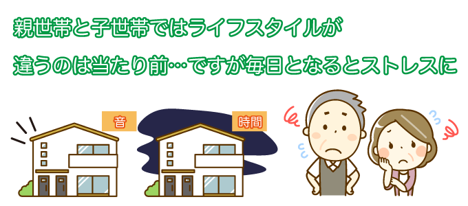 親世代と子世帯のライフスタイルが異なり、ストレスを感じる