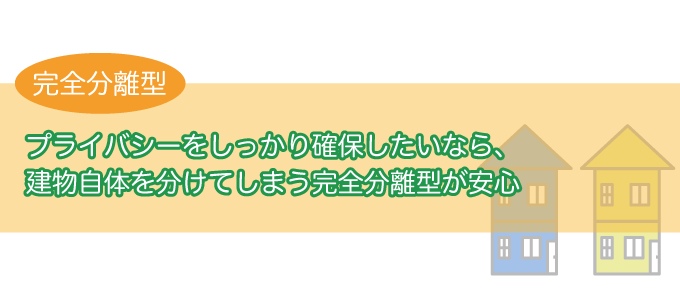プライバシーを確保したいなら完全分離型がおすすめ