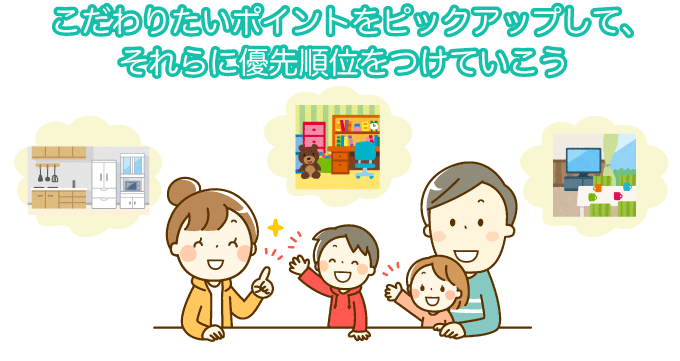 こだわりたいポイントをピックアップして、それらに優先順位をつけていこう