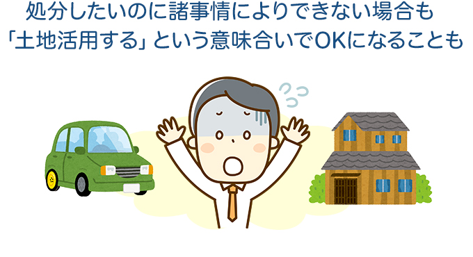 処分したいのに諸事情によりできない場合も「土地活用する」という意味合いでOKになることも