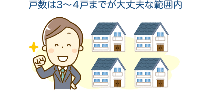 戸数は3～４戸までが大丈夫な範囲内