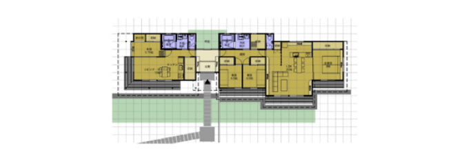 平屋二世帯住宅「完全分離型」の間取り