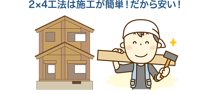2×4工法は施工が簡単！だから安い！