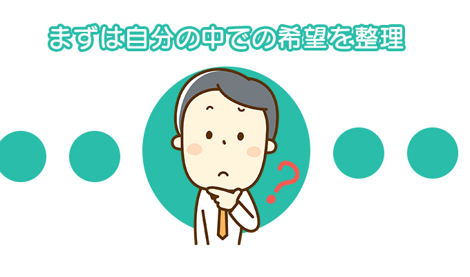 まずは自分の中での希望を整理