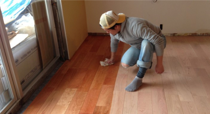 床材のオイル塗装のイメージ