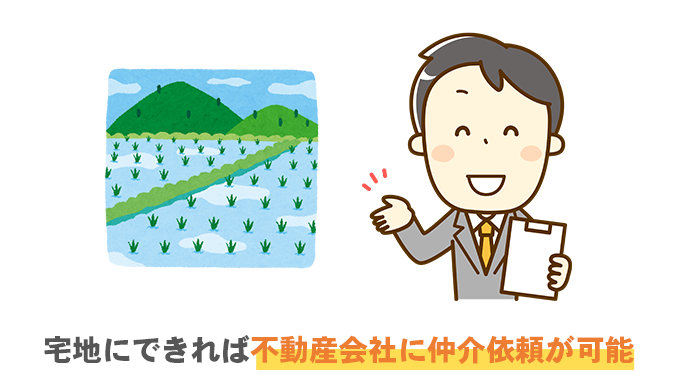 宅地にできれば不動産会社に仲介依頼が可能
