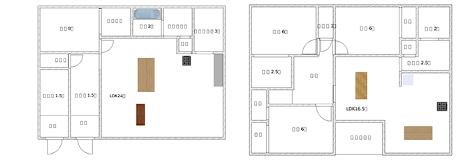 50坪の二世帯住宅の間取り