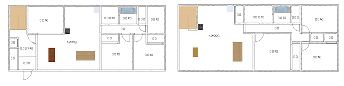 60坪の二世帯住宅の間取り