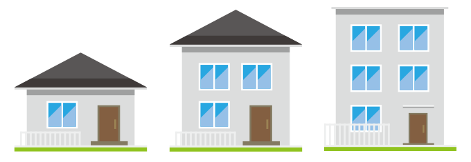 階層を増やして延床面積を広げる