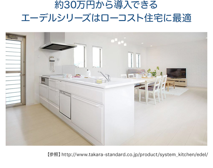 約30万円から導入できるエーデルシリーズはローコスト住宅に最適