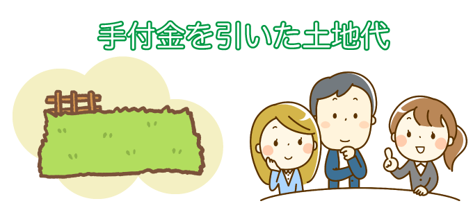 手付金を引いた土地代