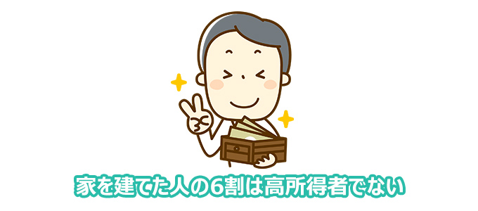 家を建てた人の6割は高所得者でない