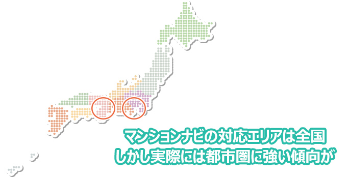 地域で選べる不動産会社数が異なる