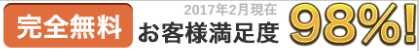 2017年2月現在お客様満足度98％