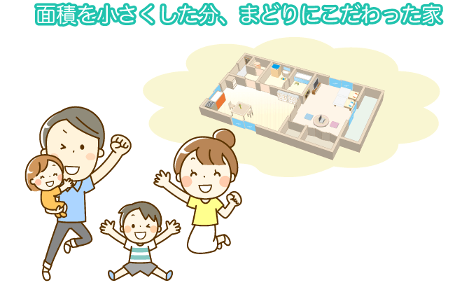 面積を小さくした分、まどりにこだわった家