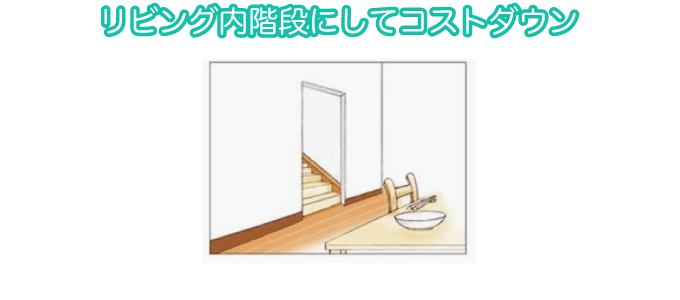 リビング内階段にしてコストダウン