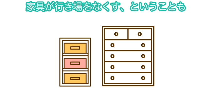 家具が行き場をなくす、ということも