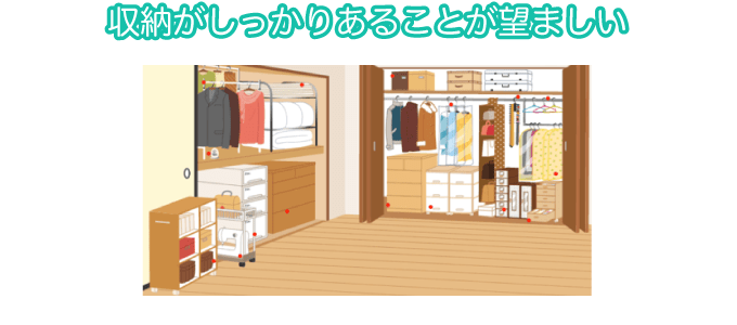 収納がしっかりあることが望ましい