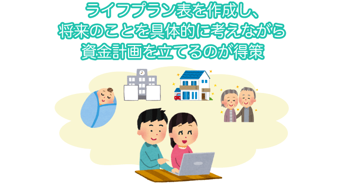 ライフプラン表を作成し、将来のことを具体的に考えながら資金計画を立てるのが得策