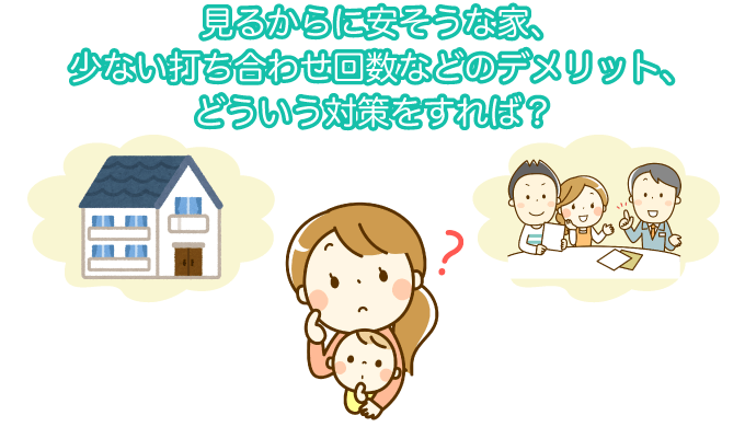 見るからに安そうな家、少ない打ち合わせ回数などのデメリット、どういう対策をすれば?