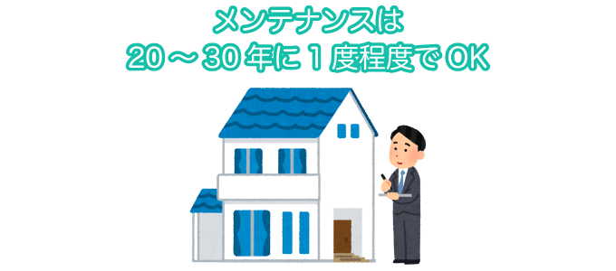 メンテナンスは20~30年に1度程度でOK
