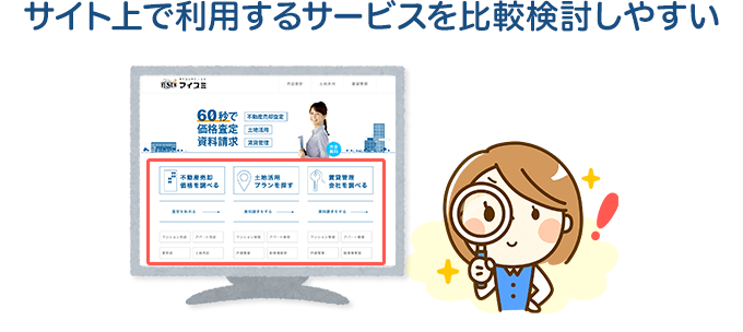 サイト上で利用するサービスを比較検討しやすい