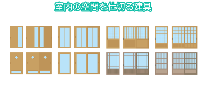 室内の空間を仕切る建具