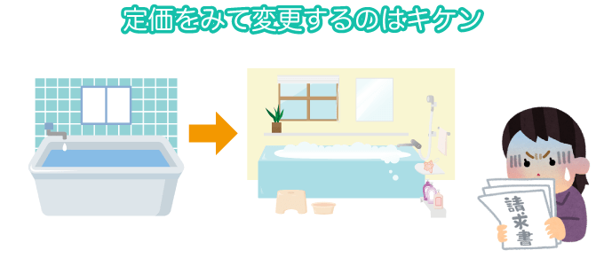 定価をみて変更するのはキケン