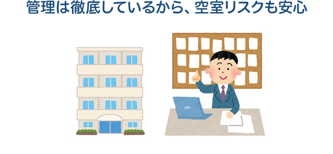 管理は徹底しているから、空室リスクも安心