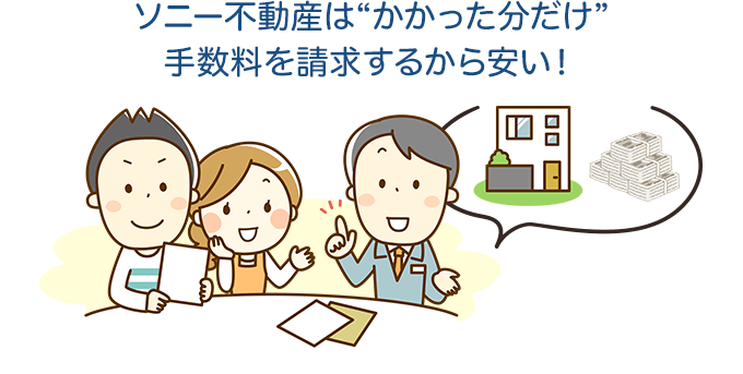 ソニー不動産は”かかった分だけ”手数料を請求するから安い!