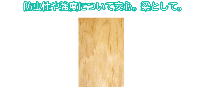 防虫性や強度について安心。梁として。
