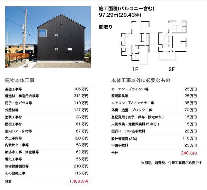 マドリヤ　アーキテクツ合同会社外観と間取り図、明細