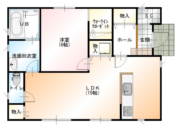 税込995万円、16.40坪の平屋の間取り
