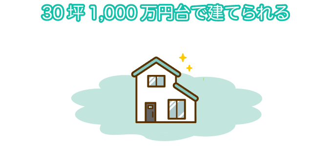30坪1,000万円台で建てられる